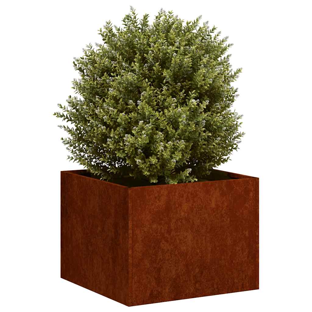 Floreira enferrujada 40x40x30 cm aço resistente