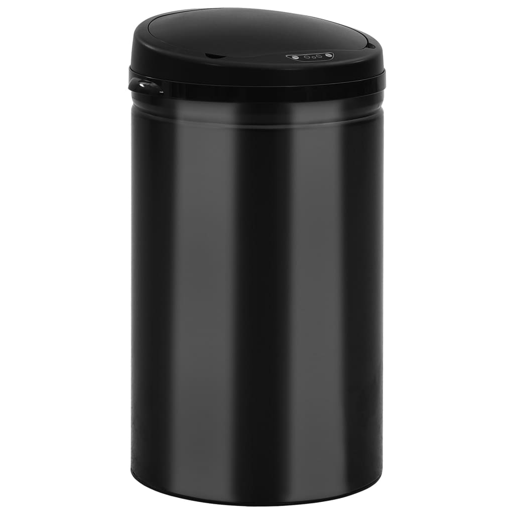 Caixote do lixo com sensor automático 40 l aço carbono preto