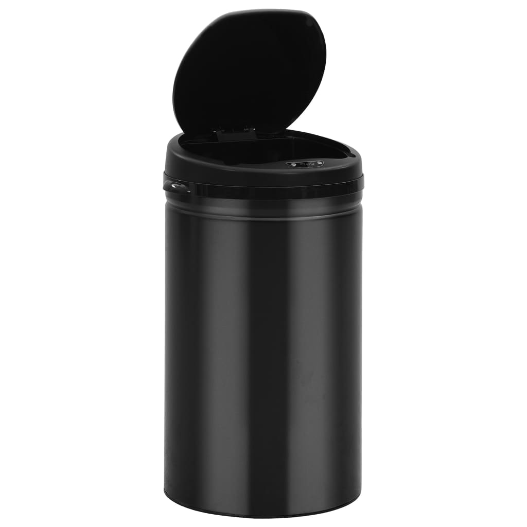 Caixote do lixo com sensor automático 40 l aço carbono preto