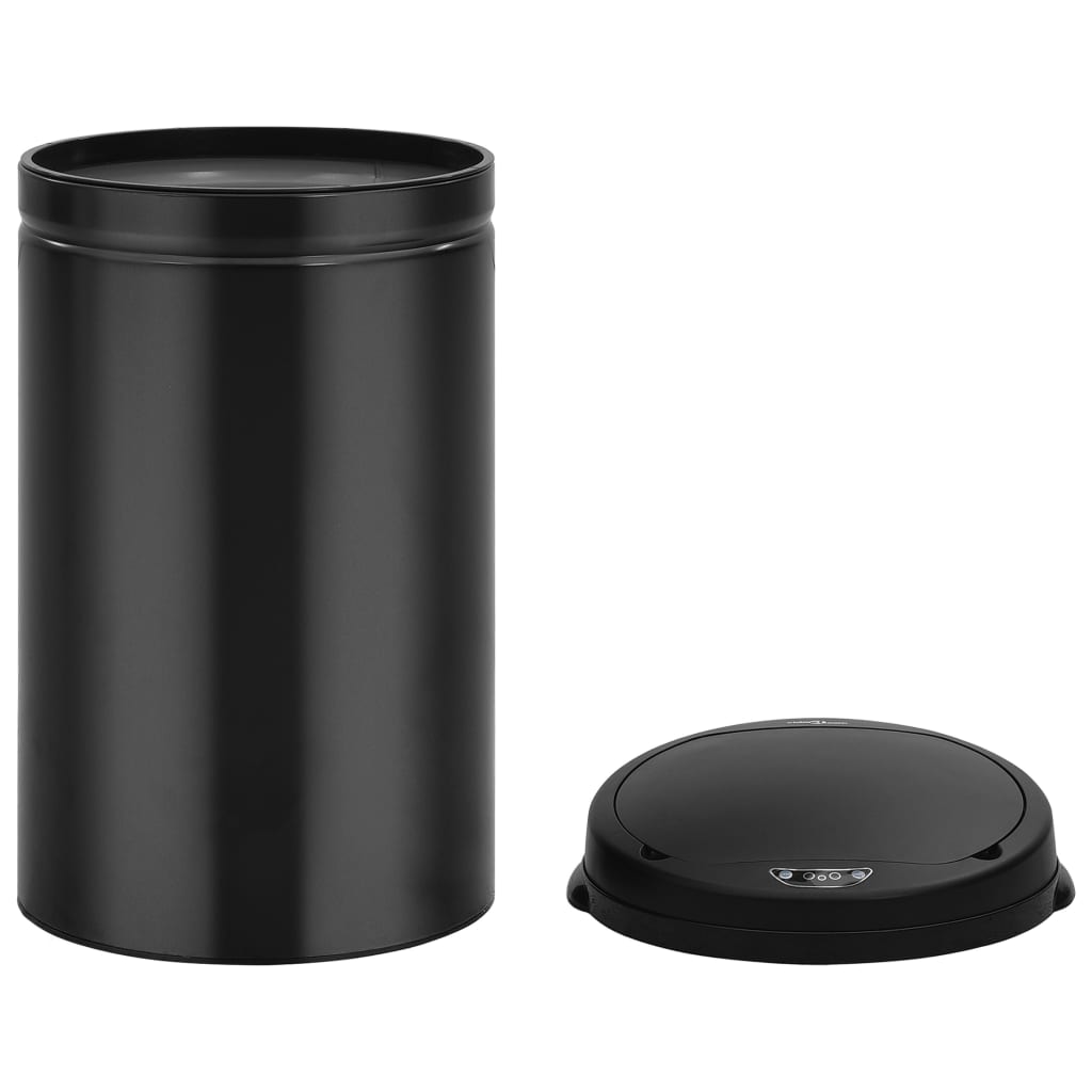 Caixote do lixo com sensor automático 40 l aço carbono preto