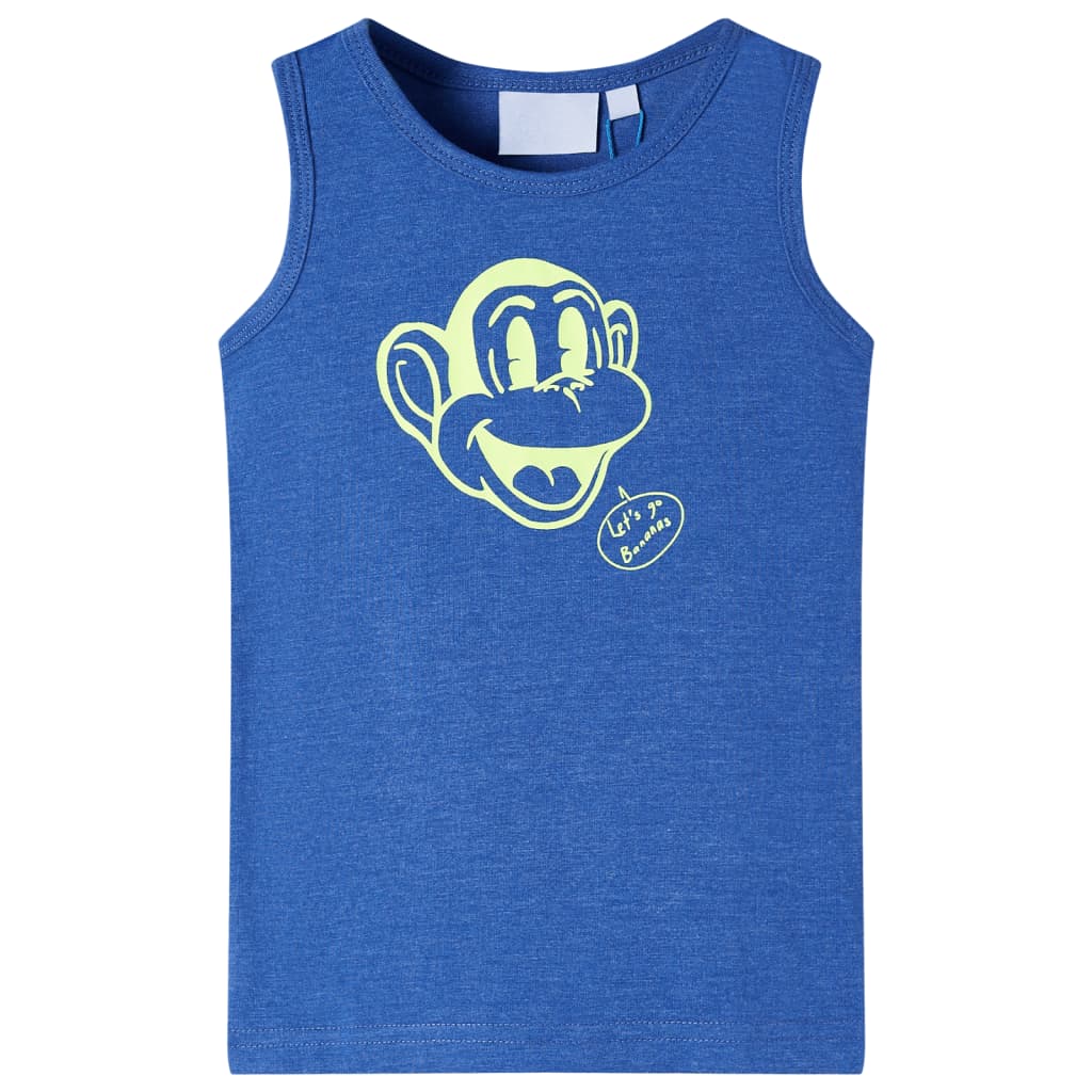 T-shirt de manga cava para criança azul-mesclado 116