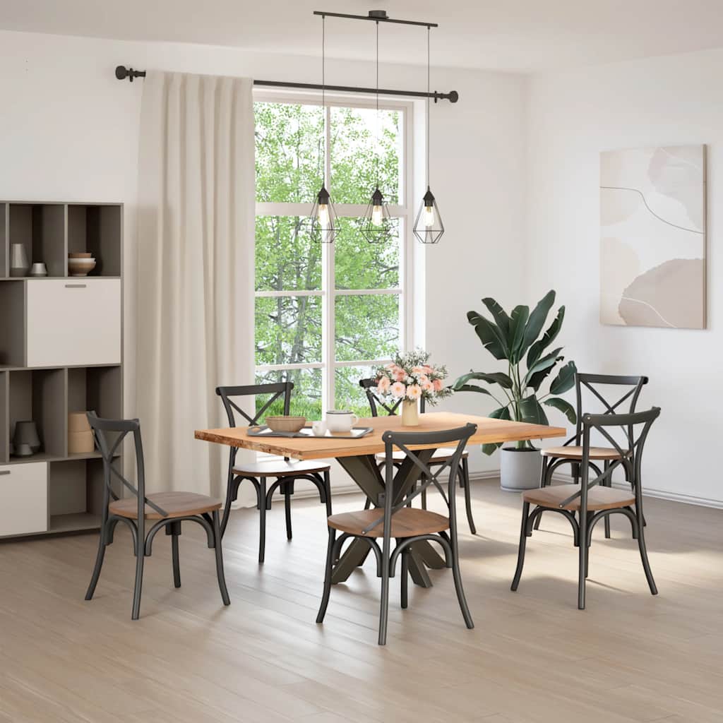Pé de mesa de jantar em formato de aranha, preto, 85x85x(72-73) cm, aço