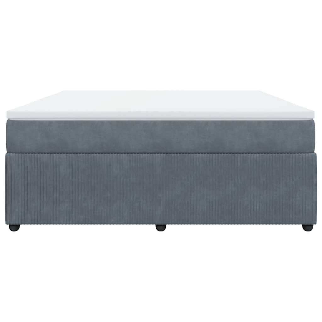 Cama com molas/colchão 180x200 cm veludo cinzento-escuro
