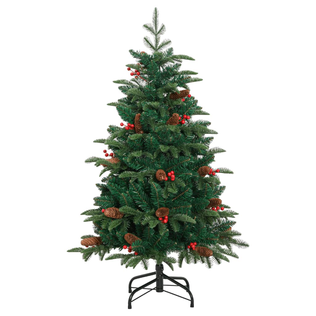 Árvore de natal artificial articulada c/ pinhas e bagas 150 cm