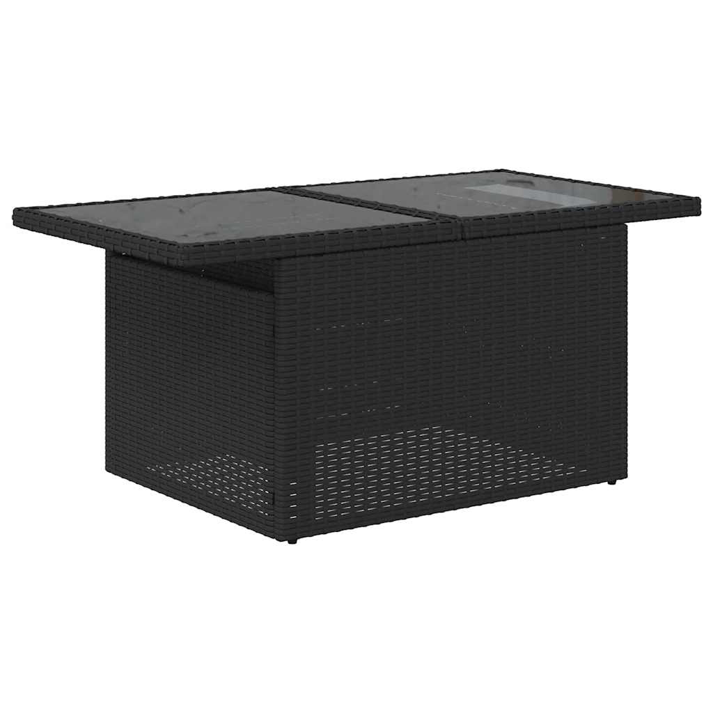 6 Pcs conjunto sofás de jardim c/ almofadões vime PE preto