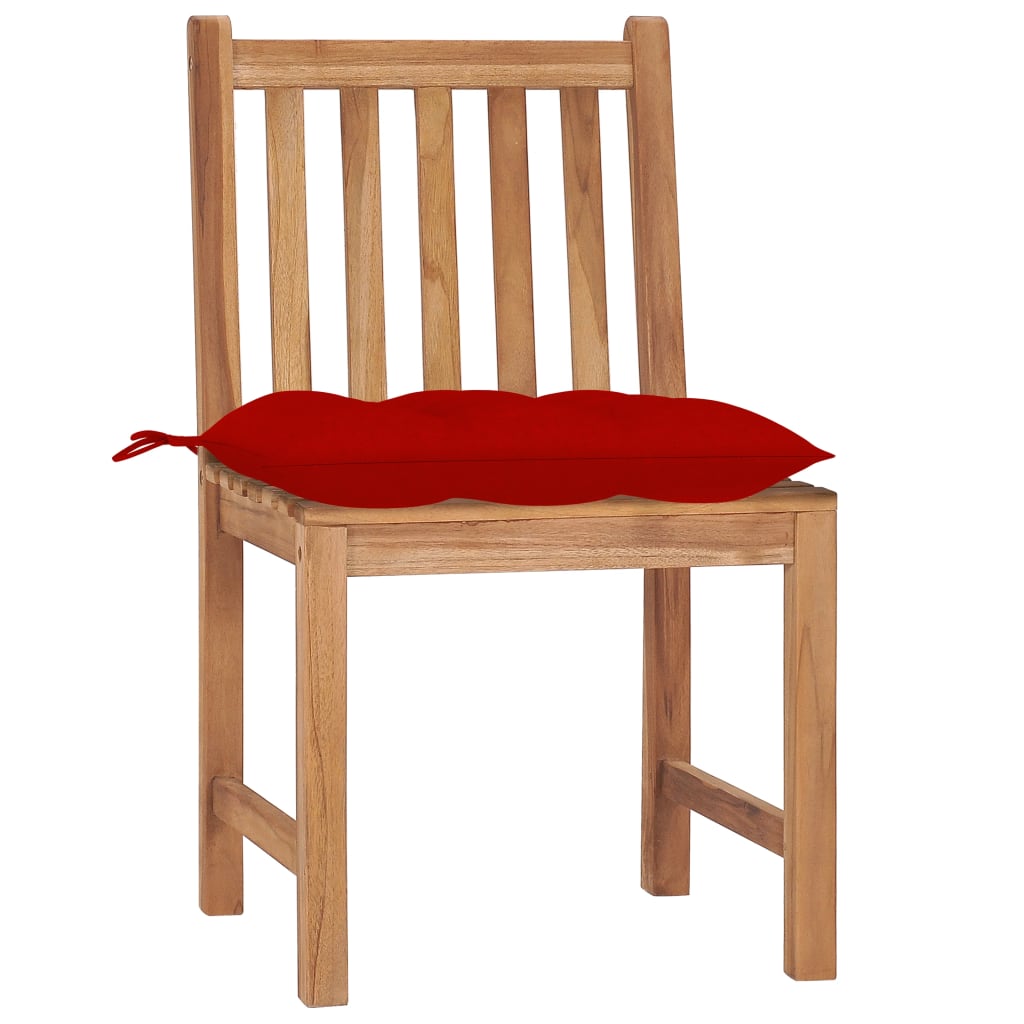 Cadeiras de jardim c/ almofadões 2 pcs madeira de teca maciça