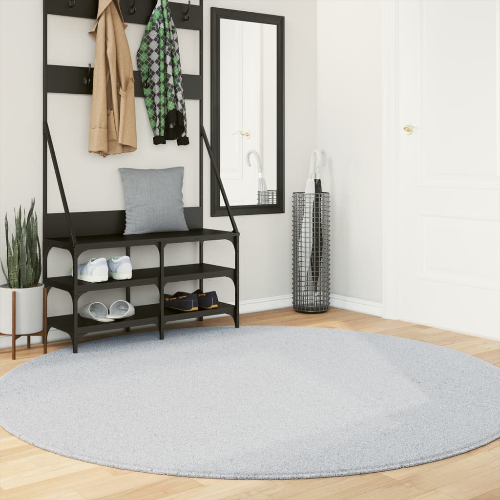 Tapete pelo curto macio e lavável huarte ø 200 cm cinzento