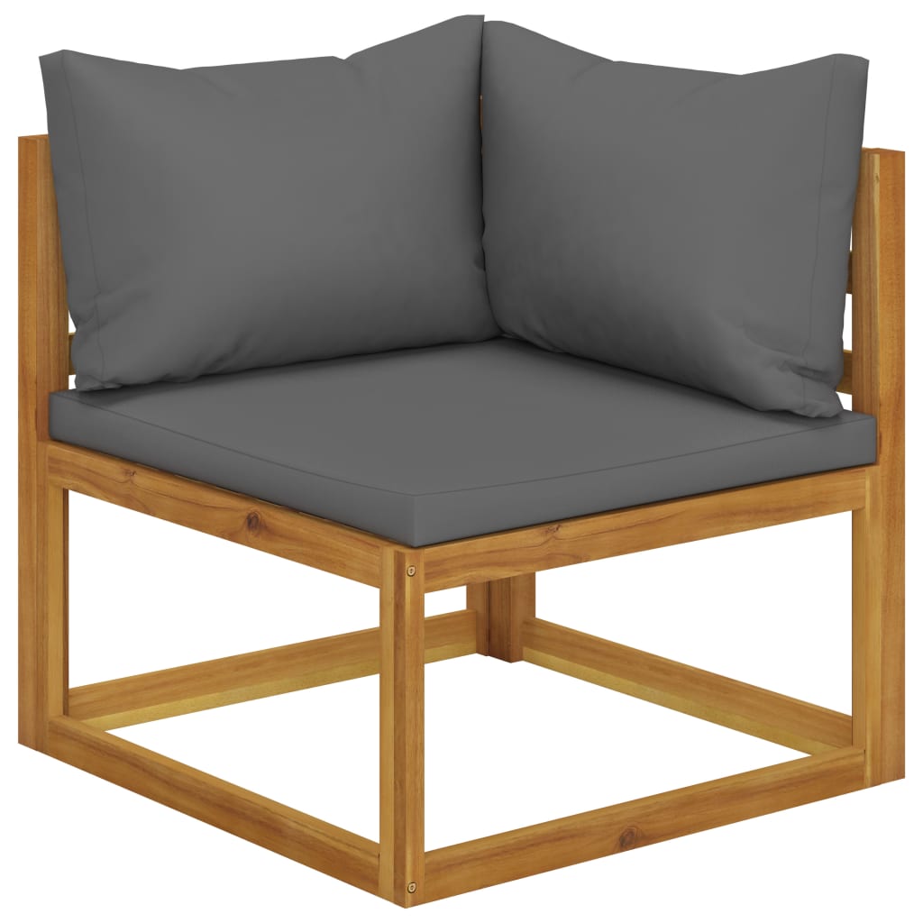 12 Pcs conjunto lounge de jardim com almofadões acácia maciça