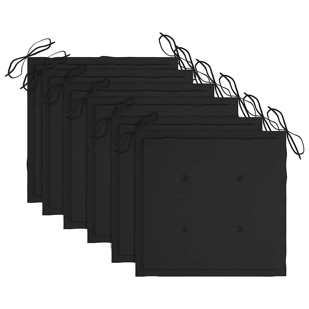 Cadeiras exterior dobráveis c/ almofadões 6 pcs acácia maciça