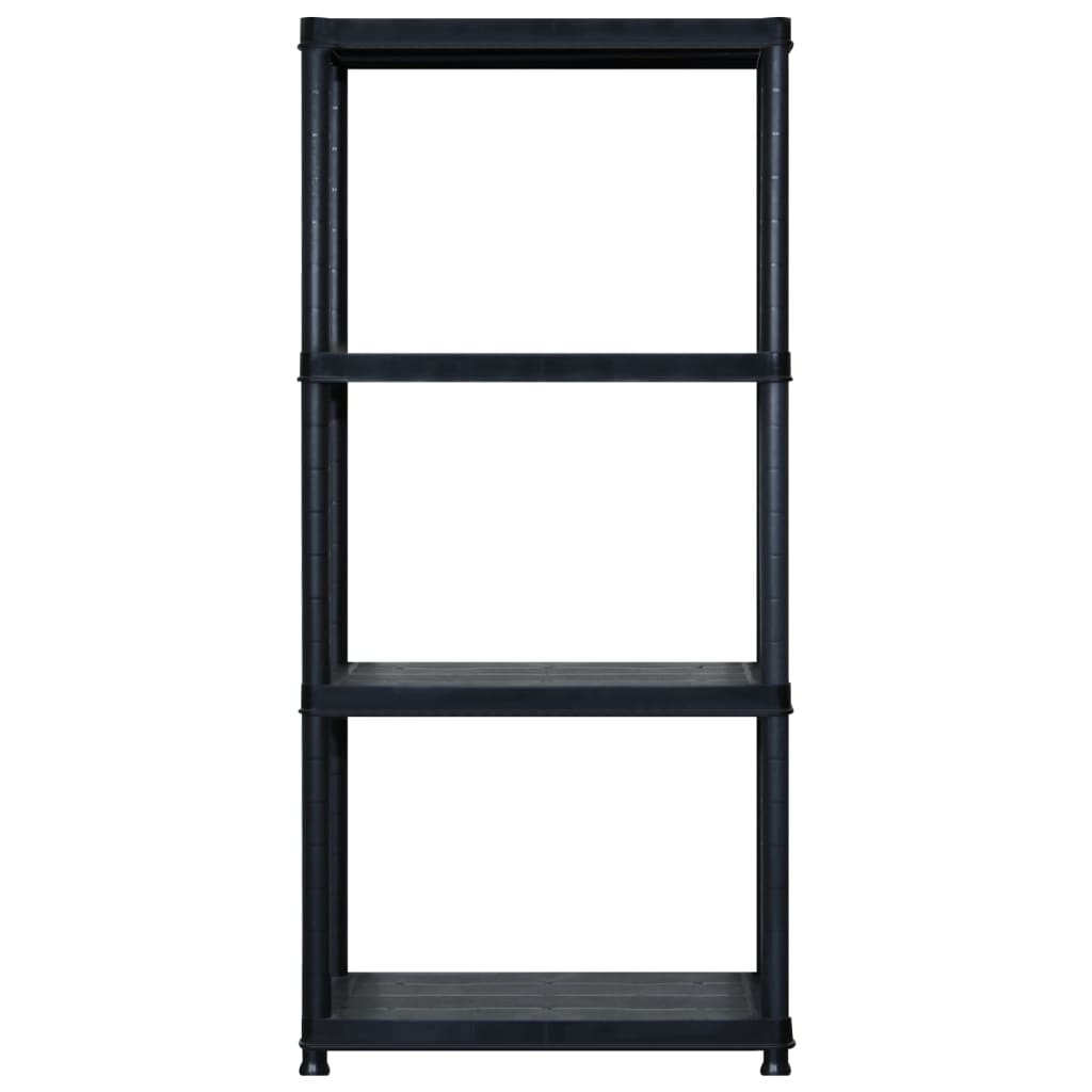 Unidade com 4 prateleiras 244x30,5x130 cm plástico preto