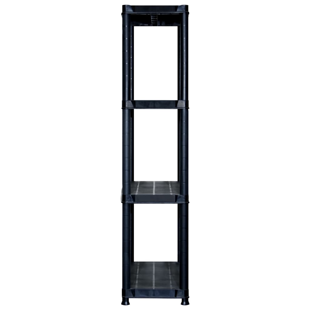 Unidade com 4 prateleiras 244x30,5x130 cm plástico preto