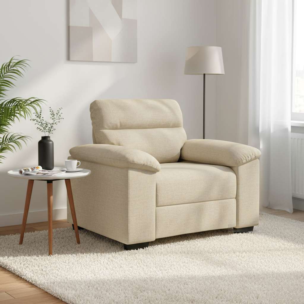 Poltrona 100x81x84 cm tecido cor creme