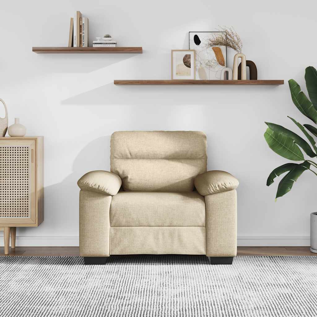 Poltrona 100x81x84 cm tecido cor creme