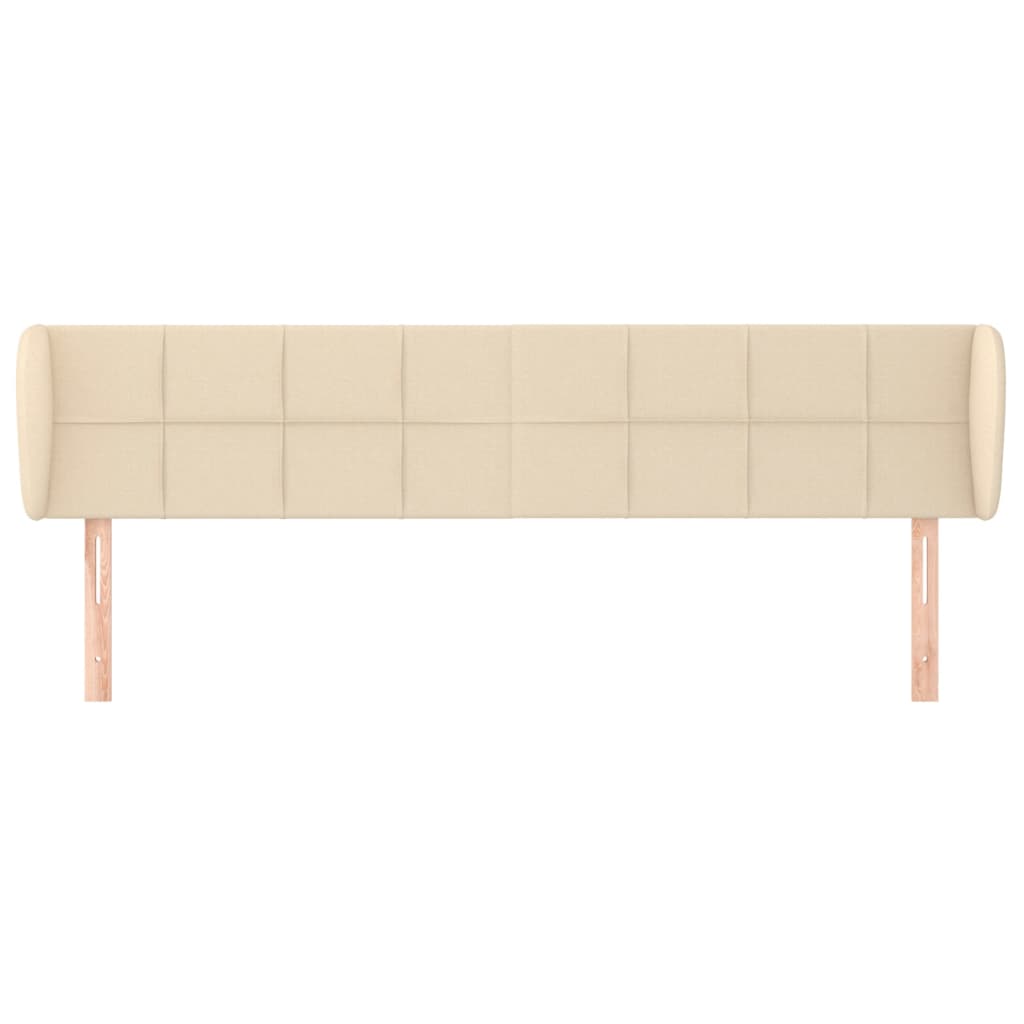 Cabeceira de cama c/ abas tecido 183x23x78/88 cm creme