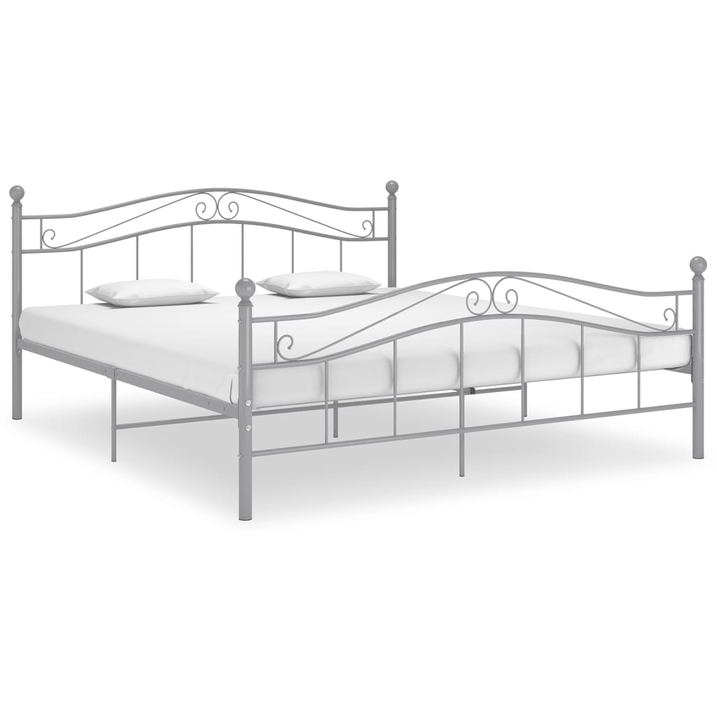 Estrutura de cama sem colchão 140x200 cm metal cinzento