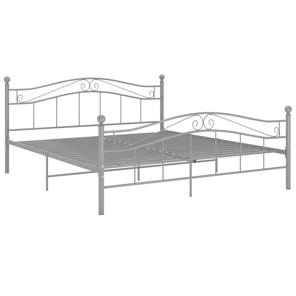 Estrutura de cama sem colchão 140x200 cm metal cinzento