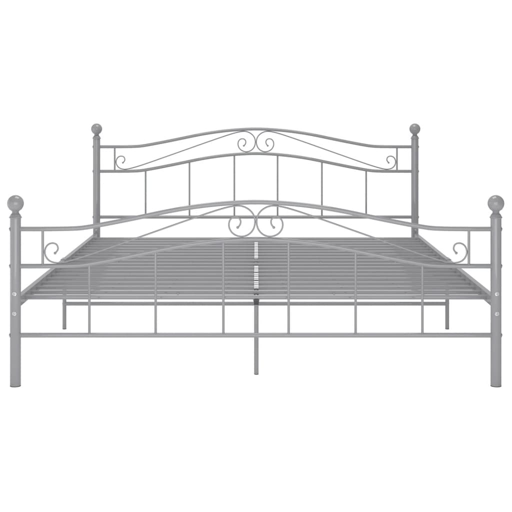 Estrutura de cama sem colchão 140x200 cm metal cinzento