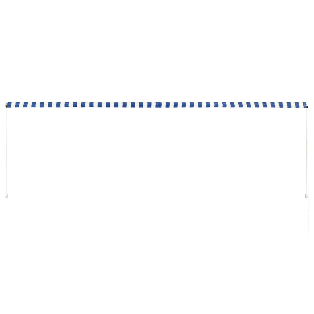 Toldo retrátil 400x150 cm azul e branco
