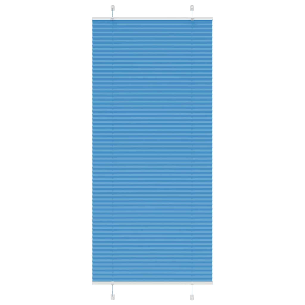 Azul plissada cega 90x200 cm largura tecido 89,4 cm poliéster