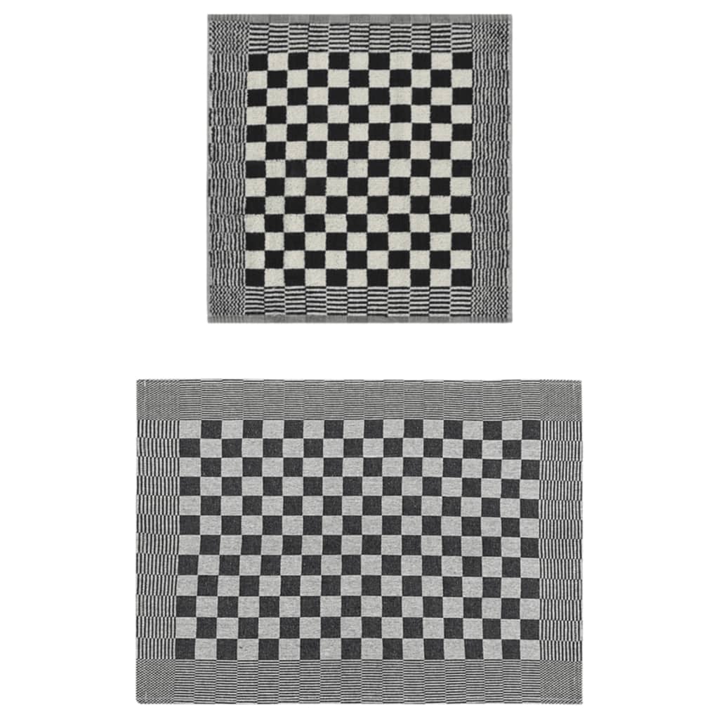 Conjunto de panos de cozinha 50 pcs algodão preto e branco