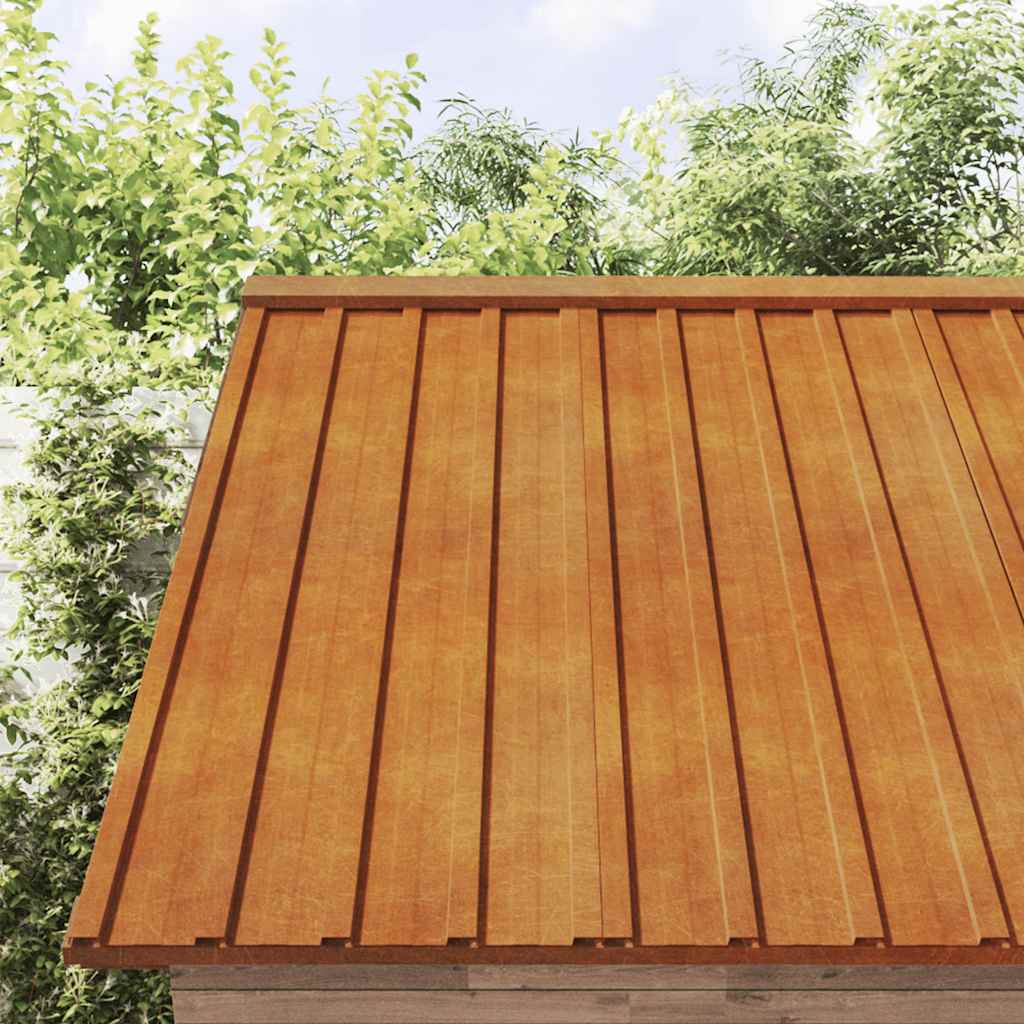 Painel de telhado 12 pcs 80x44 cm aço corten cor enferrujado