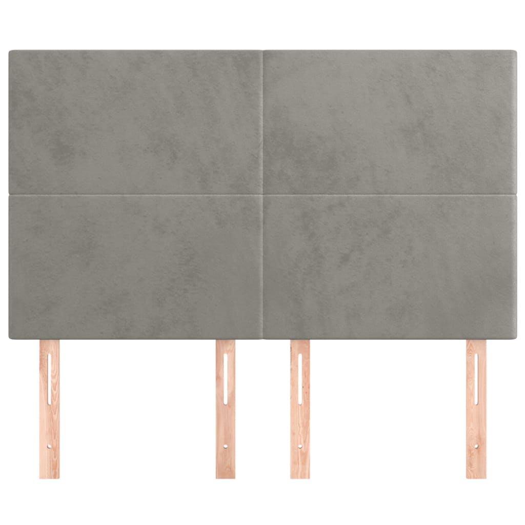 Cabeceira cinza claro 144x5x118/128 cm veludo