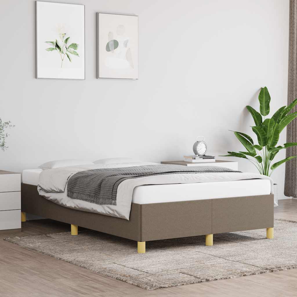 Estrutura de cama sem colchão 120x190cm tecido cinzento