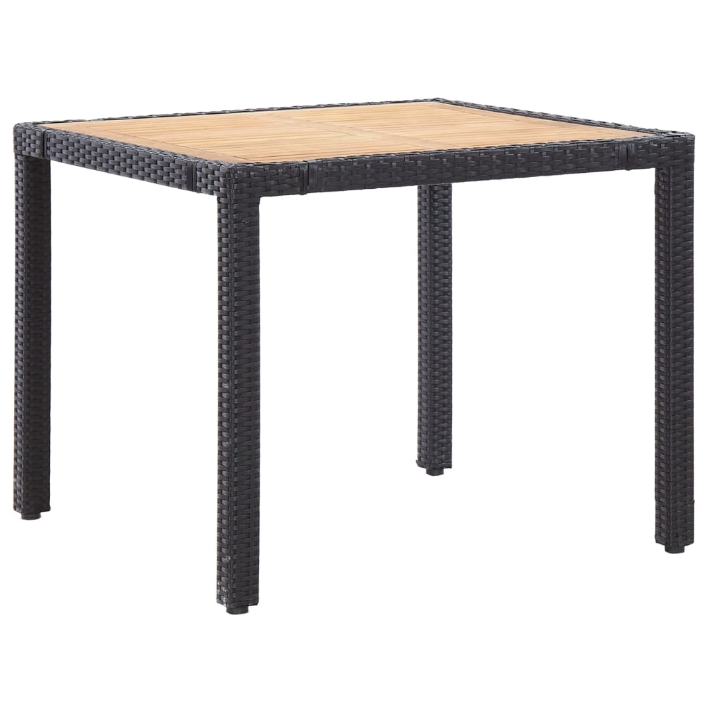 5 Pcs conjunto jantar exterior com almofadões vime PE preto