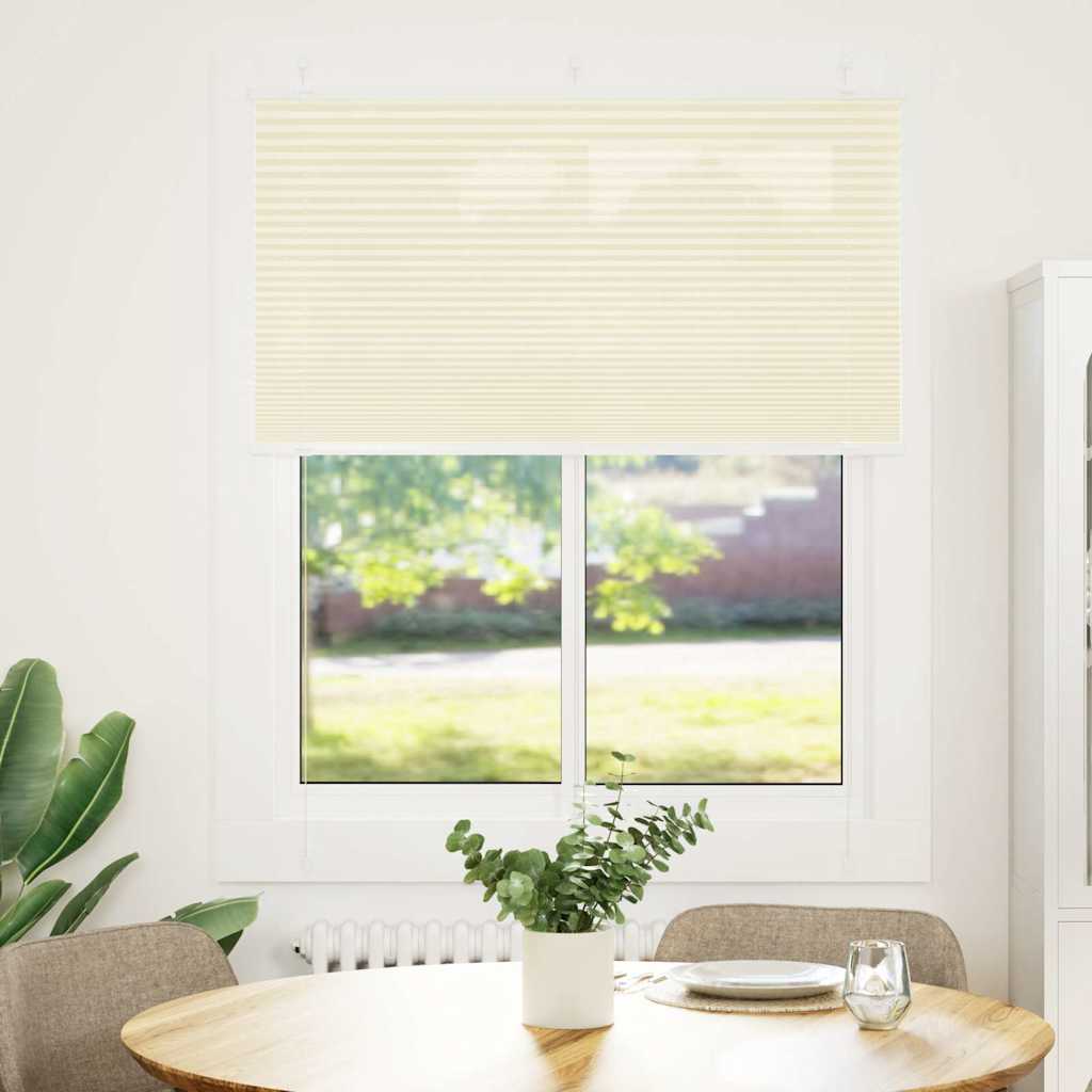 Creme plissada cega 105x100 cm largura tecido 104,4cm poliéster
