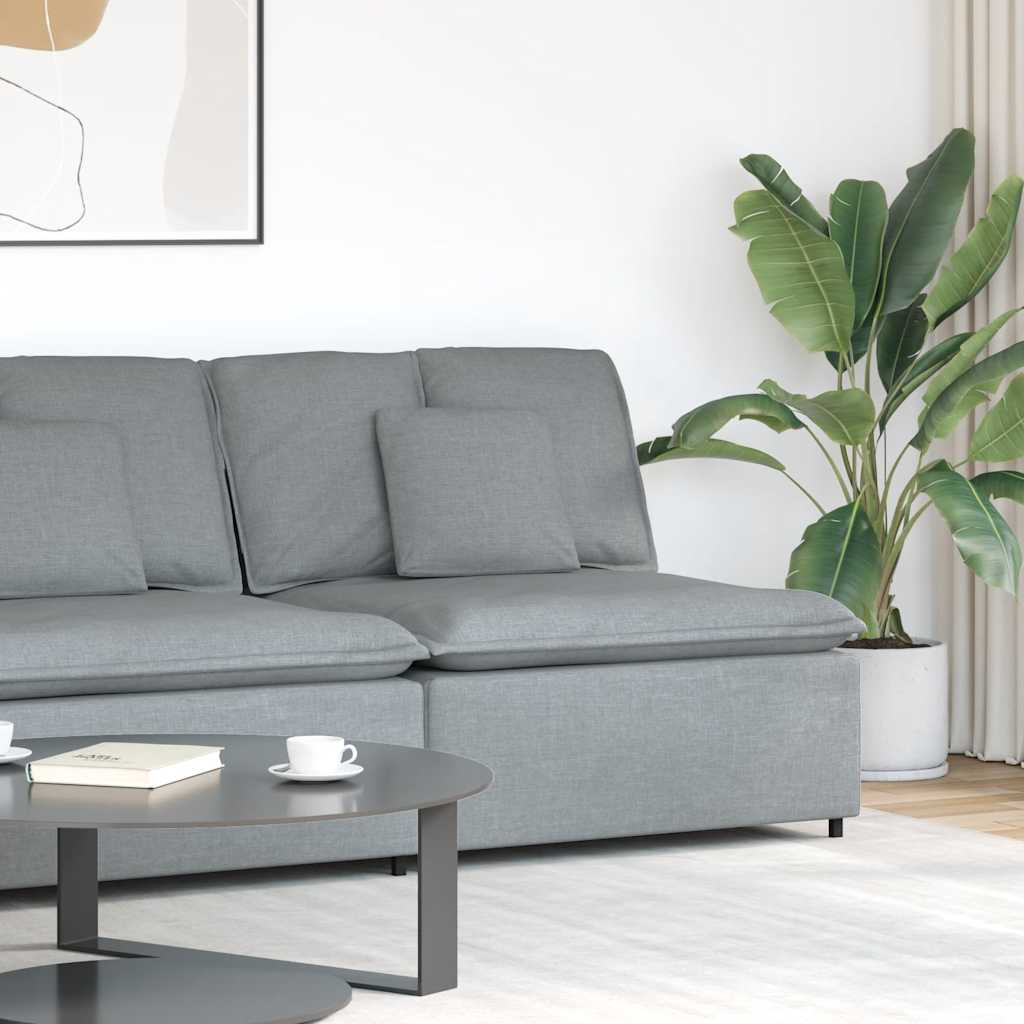 Módulo central para sofá modular com almofadas, cinza claro, 100 cm