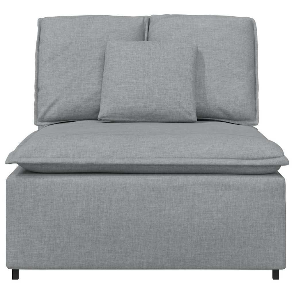 Módulo central para sofá modular com almofadas, cinza claro, 100 cm