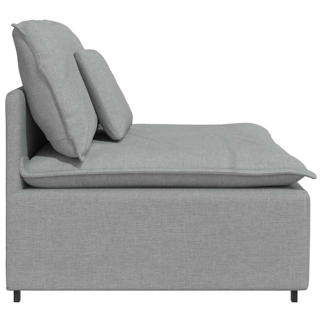 Módulo central para sofá modular com almofadas, cinza claro, 100 cm