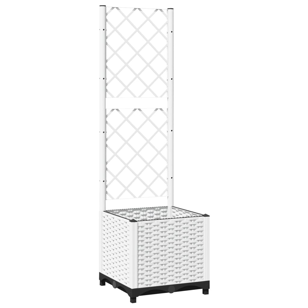 Vaso/floreira jardim c/ treliça 40x40x136 cm PP branco