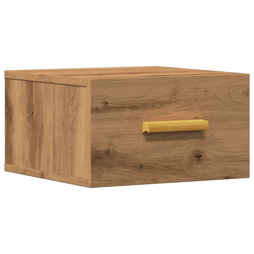 Mesa de cabeceira de parede 35x35x20 cm cor carvalho artisiano