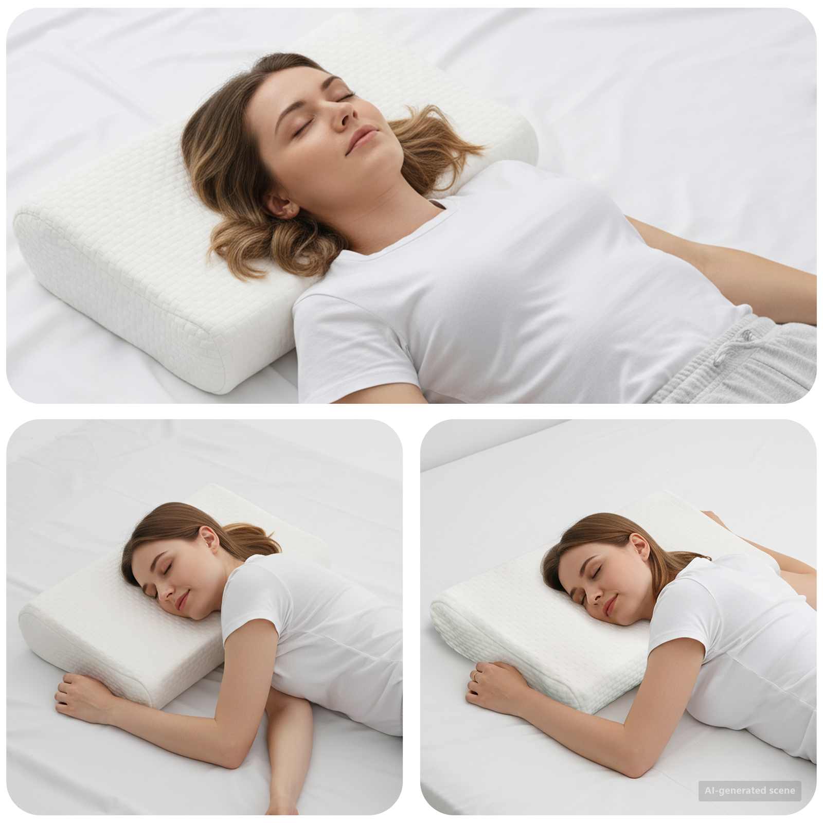 Travesseiro para dormir liso branco 57 x 37 x 11,5 cm