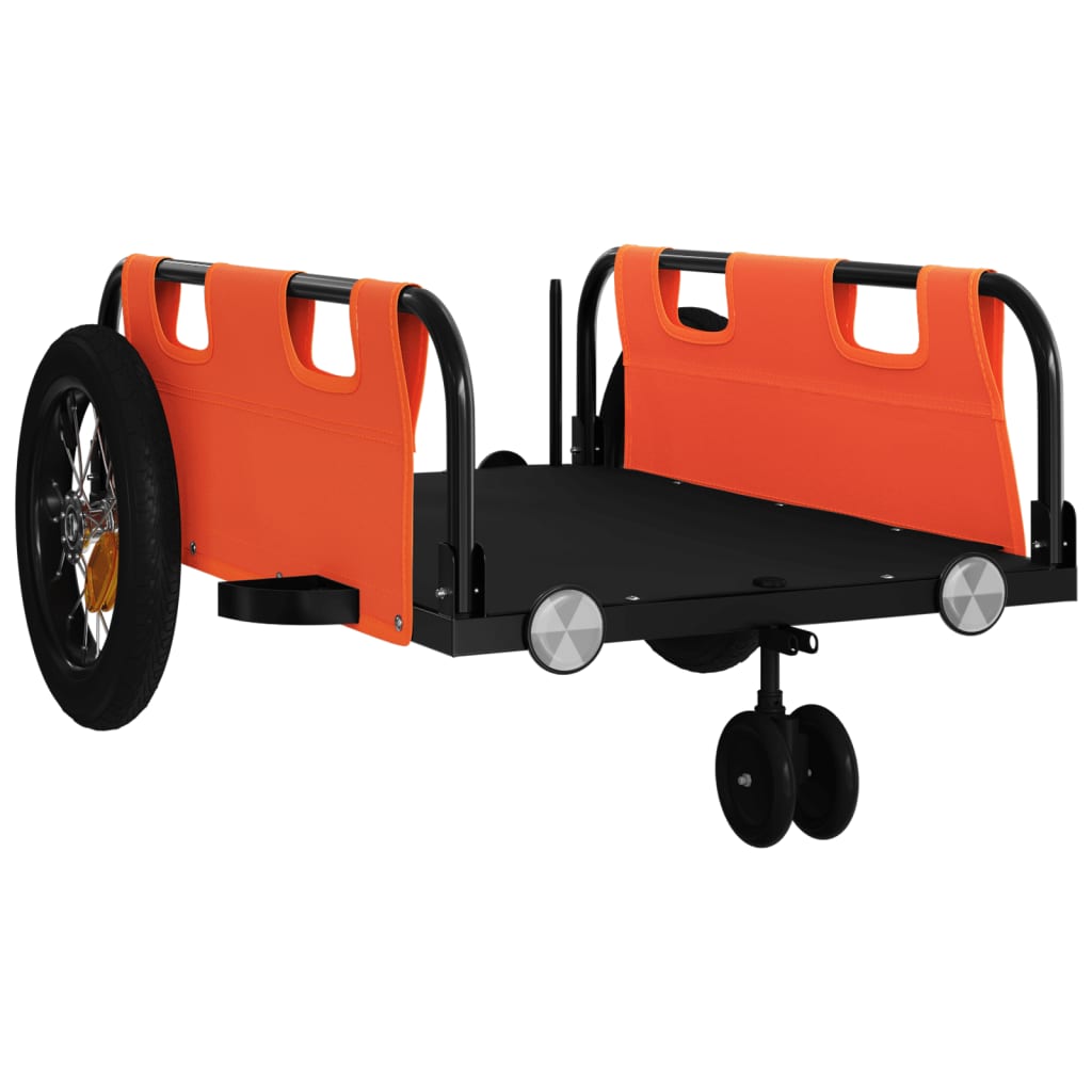 Reboque de bicicleta tecido oxford/ferro laranja