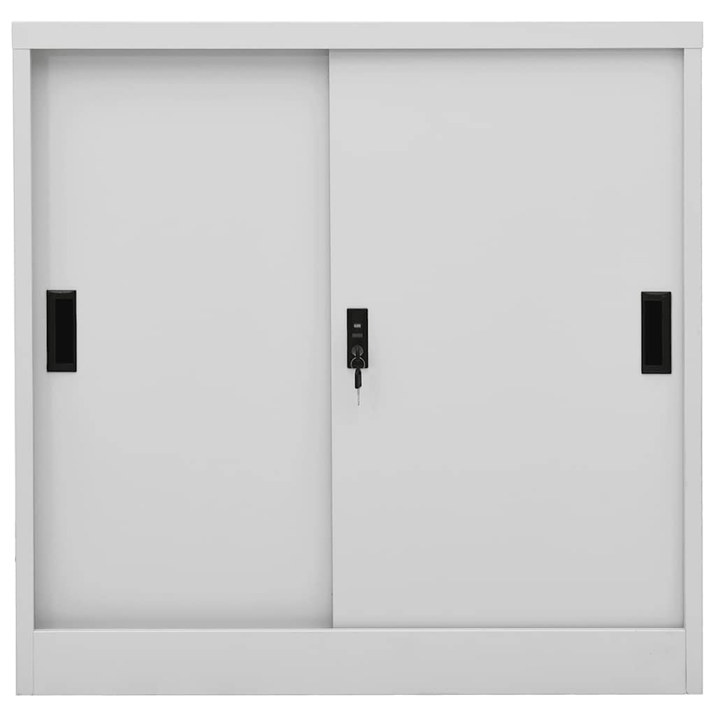 Armário escritório porta deslizante 90x40x90 cm aço cinza-claro