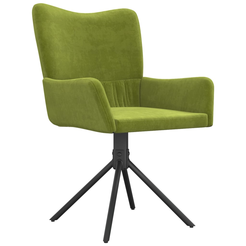 Cadeiras de jantar giratórias 2 pcs veludo verde-claro