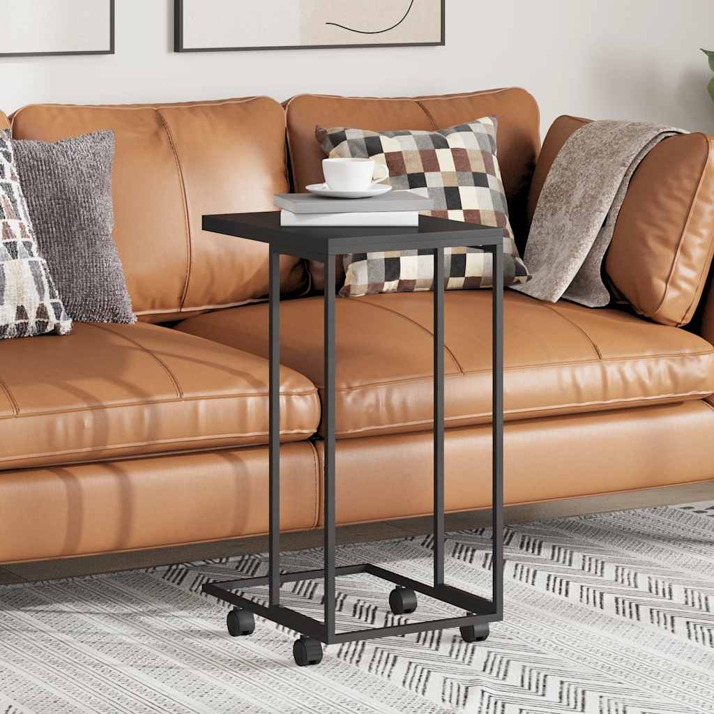 Mesa de apoio c/ rodas 40x30x63,5cm derivados de madeira preta