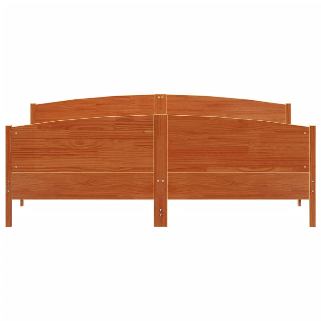 Cama sem colchão 180x200 cm pinho maciço castanho-mel