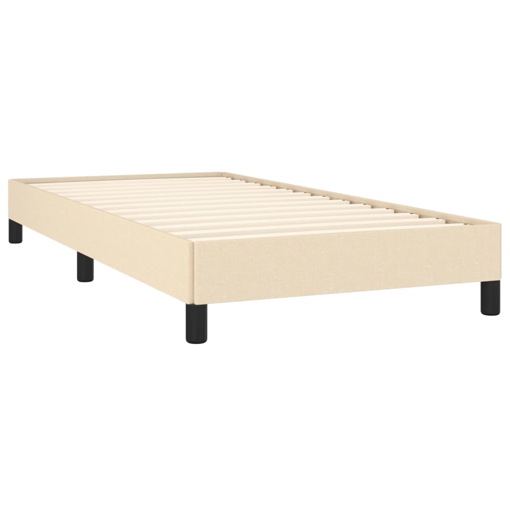 Estrutura de cama sem colchão 100x200 cm tecido cor creme