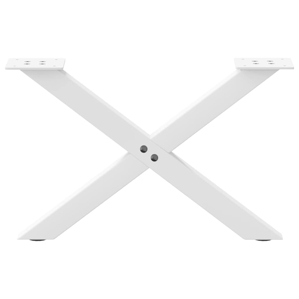 Pés para mesa de centro em formato de x, 2 peças, branco, 60x (30-31) cm, aço