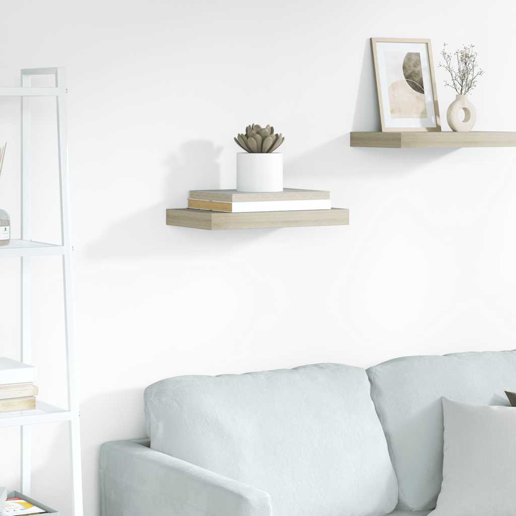 Prateleira de parede suspensa 40x23,5x3,8 cm MDF cor carvalho