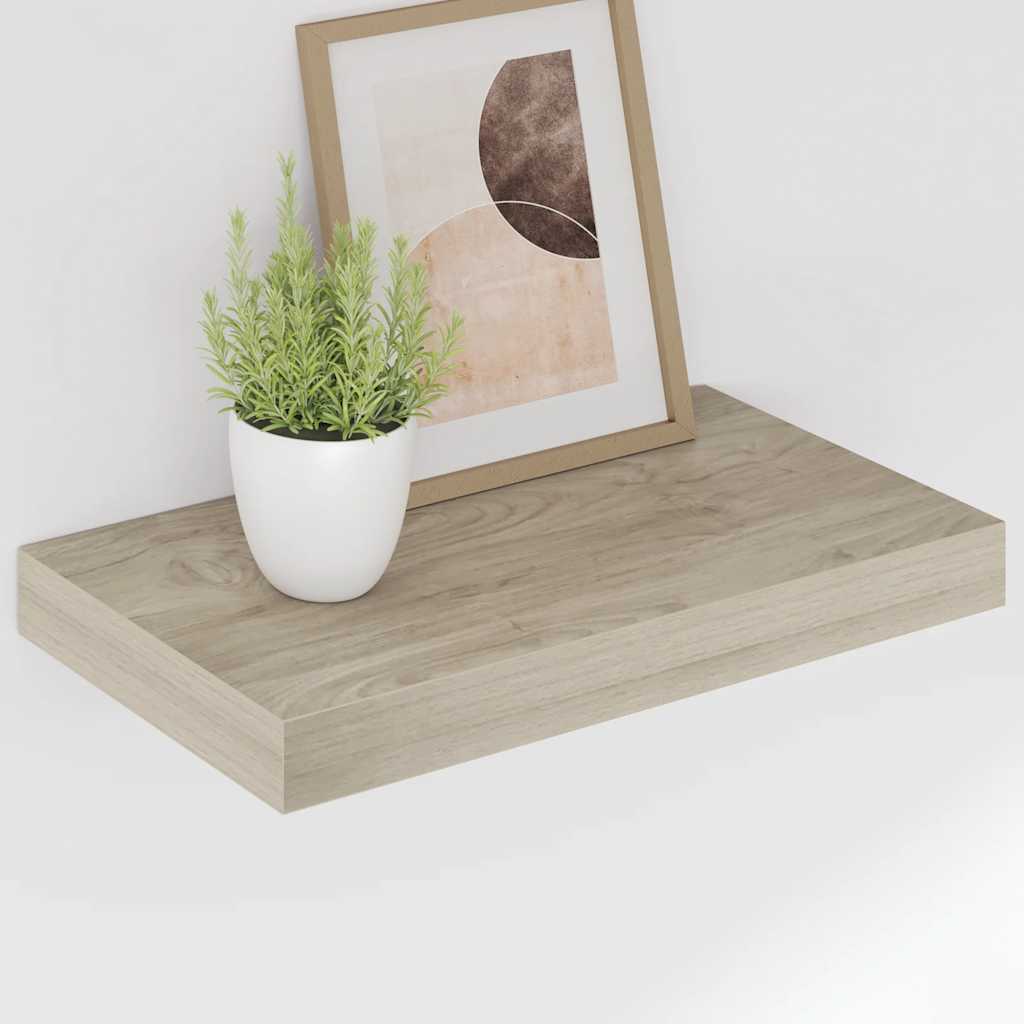 Prateleira de parede suspensa 40x23,5x3,8 cm MDF cor carvalho