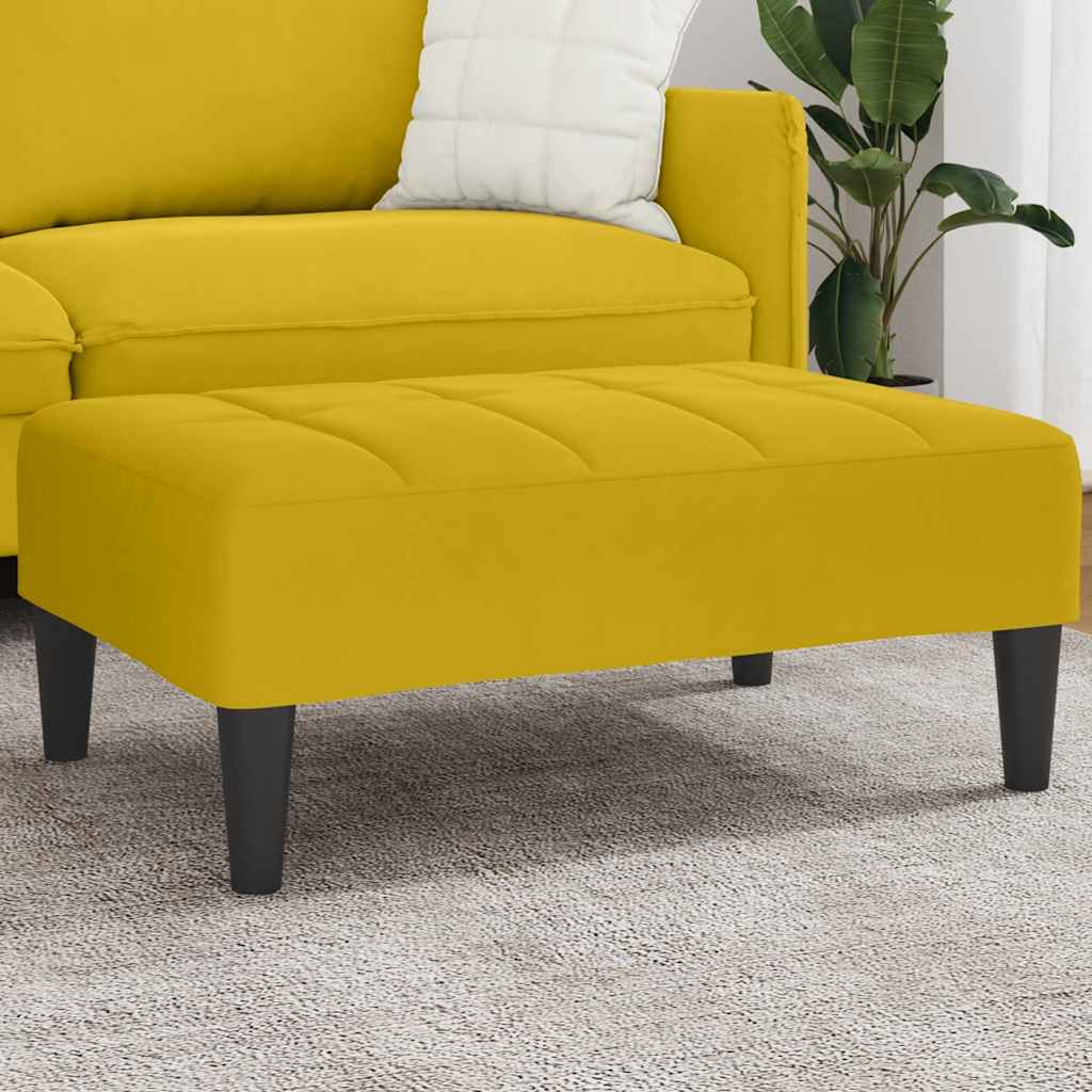 Apoio de pés 77x55x31 cm veludo amarelo