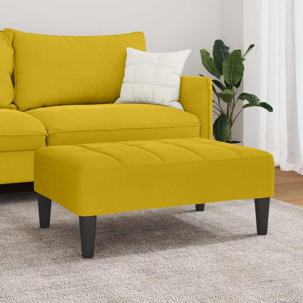Apoio de pés 77x55x31 cm veludo amarelo