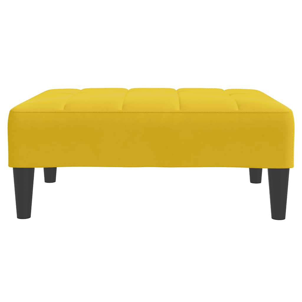 Apoio de pés 77x55x31 cm veludo amarelo