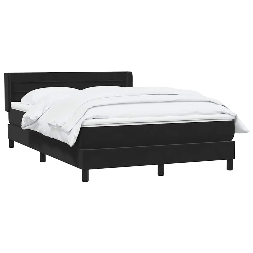 Cama com molas/colchão 160x210 cm veludo preto