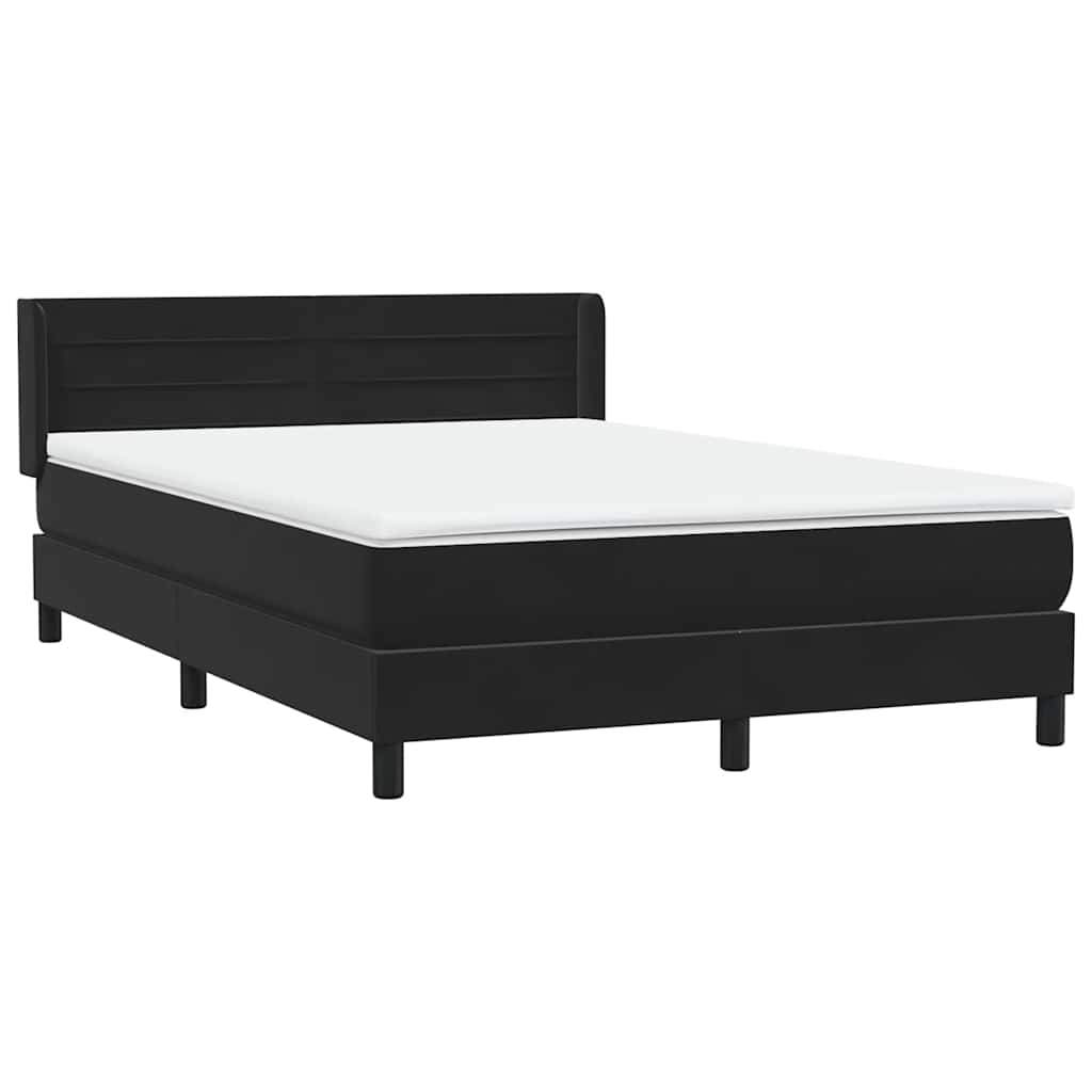 Cama com molas/colchão 160x210 cm veludo preto