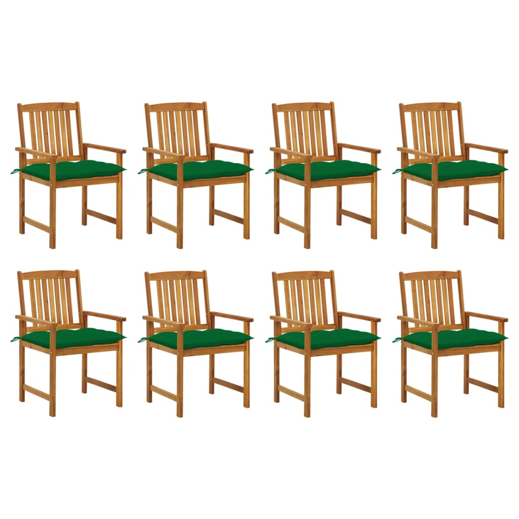Cadeiras de jardim com almofadões 8 pcs acácia maciça